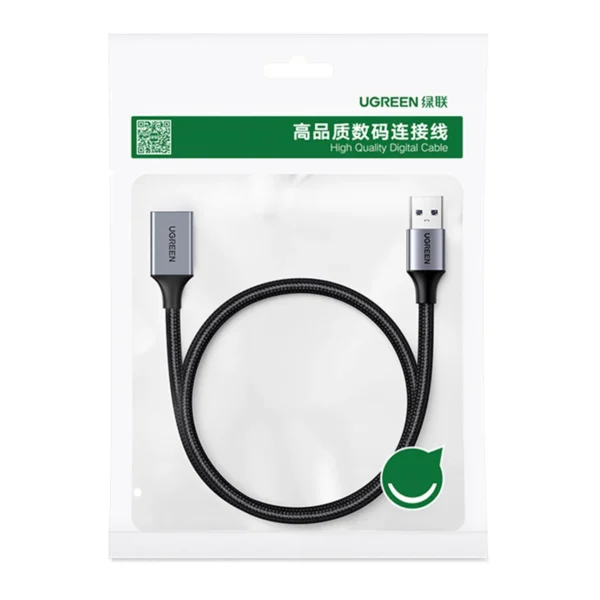 Ugreen Extension Cable Adapter USB (Male) - USB (Female) 3.0 5Gb/s 1m Gray (US115)eng
