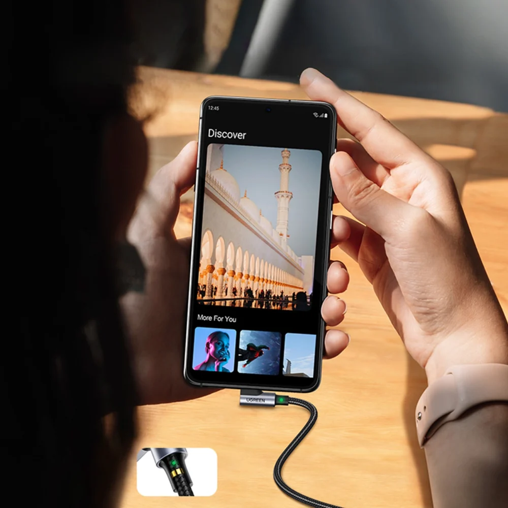 Ugreen 90° angled cable USB C - USB 2.0 480Mbps 3A 3m black (US176)eng