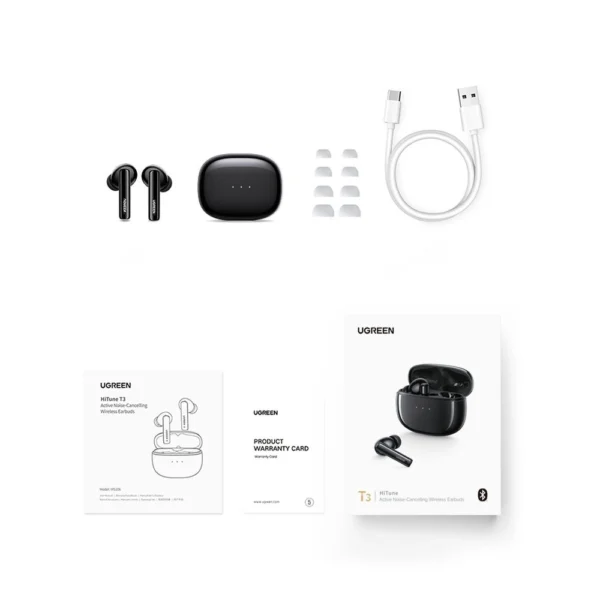 TWS ANC Ugreen WS106 HiTune T3 wireless headphones - blackeng