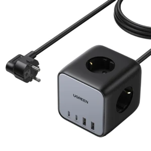 Ugreen cube power strip 65W USB / USB C + 3x AC socket black (CD268)eng