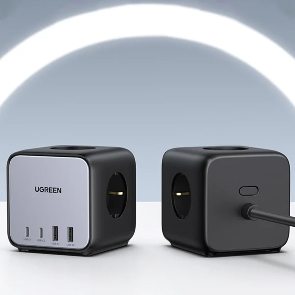 Ugreen cube power strip 65W USB / USB C + 3x AC socket black (CD268)eng
