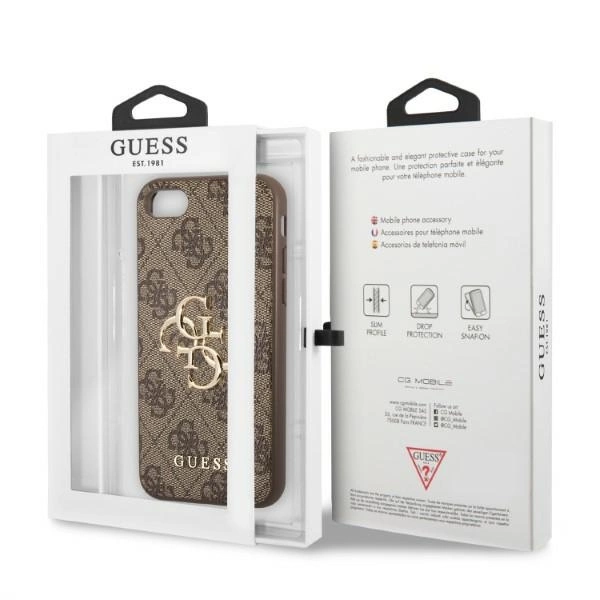 Guess GUHCI84GMGBR iPhone 7/8/SE 2020/2022 brown/brown hardcase 4G Big Metal Logoeng