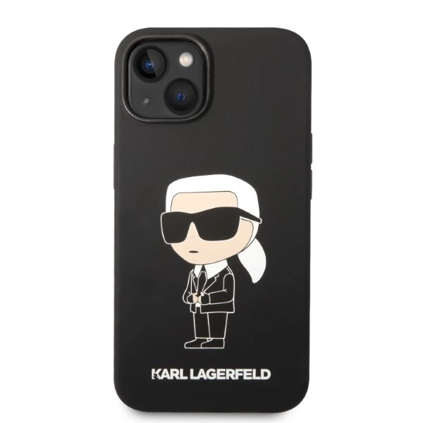 Karl Lagerfeld KLHMP14MSNIKBCK iPhone 14 Plus 6.7" hardcase black/black Silicone Ikonik Magsafeeng