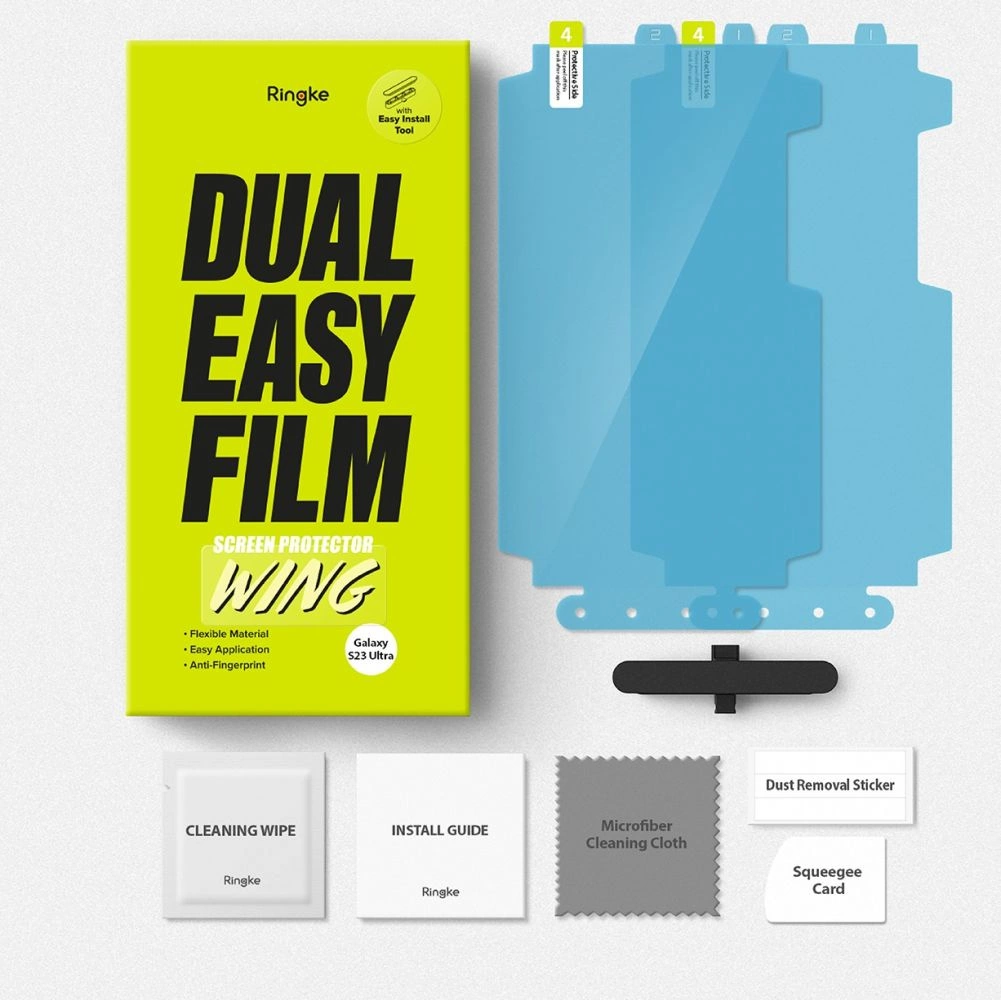 Ringke Dual Easy Wing protective film for Samsung Galaxy S23 Ultra (2 pieces) + mounting kiteng