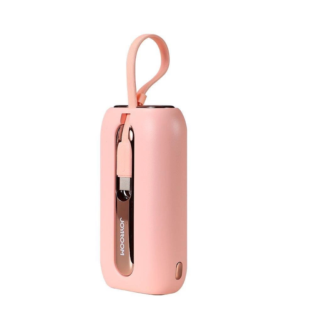 Joyroom mini powerbank 10000mAh Colorful Series 22.5W with 2 built-in USB C and Lightning cables pink (JR-L012)eng
