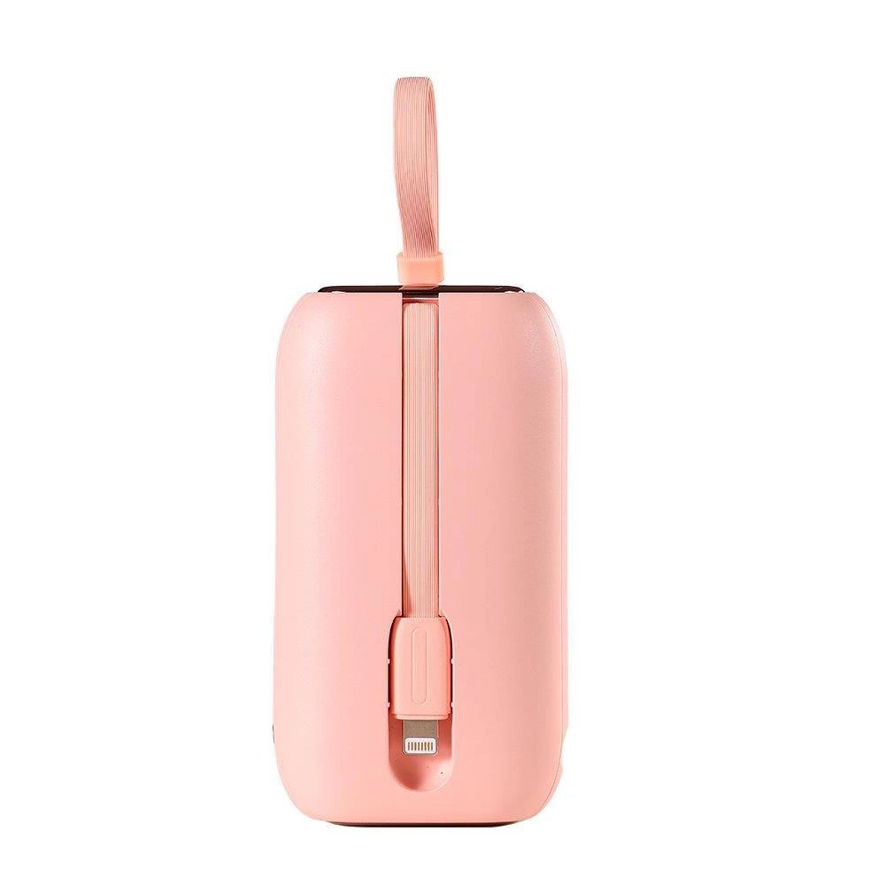 Joyroom mini powerbank 10000mAh Colorful Series 22.5W with 2 built-in USB C and Lightning cables pink (JR-L012)eng