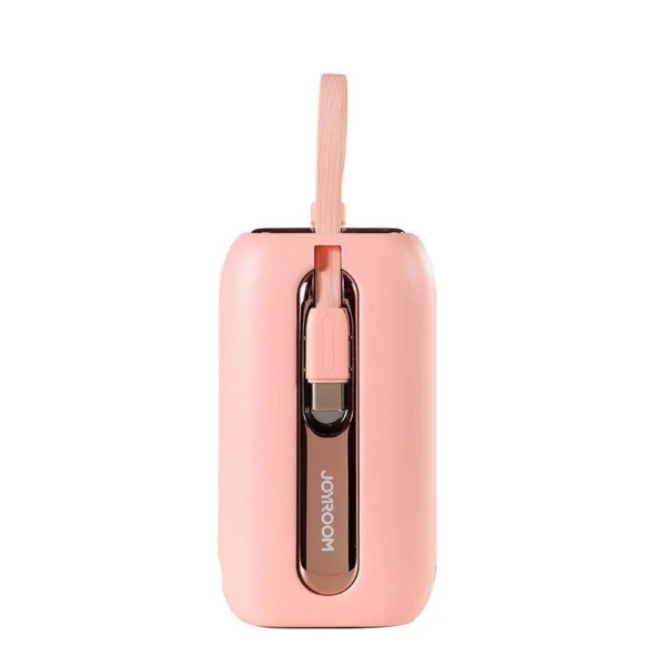 Joyroom mini powerbank 10000mAh Colorful Series 22.5W with 2 built-in USB C and Lightning cables pink (JR-L012)eng