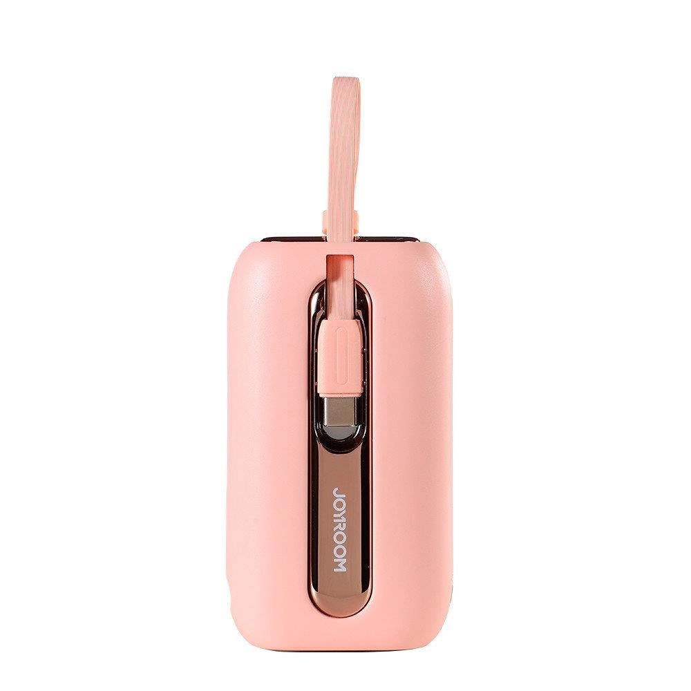Joyroom mini powerbank 10000mAh Colorful Series 22.5W with 2 built-in USB C and Lightning cables pink (JR-L012)eng