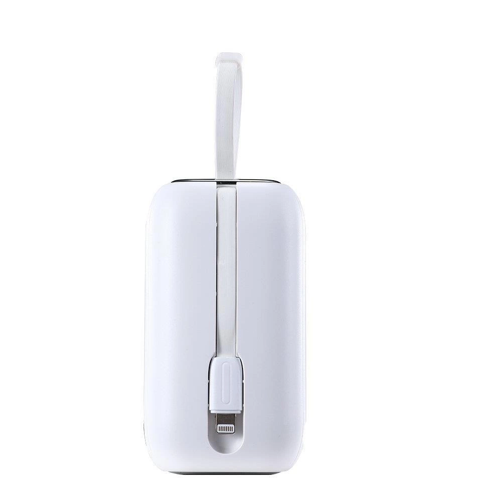 Joyroom mini powerbank 10000mAh Colorful Series 22.5W with 2 built-in USB C and Lightning cables white (JR-L012)eng