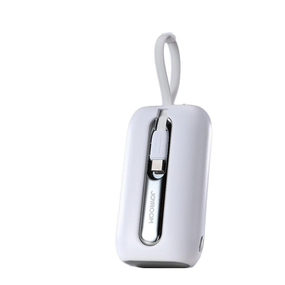 Joyroom mini powerbank 10000mAh Colorful Series 22.5W with 2 built-in USB C and Lightning cables white (JR-L012)eng