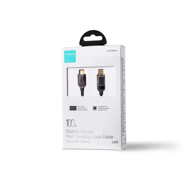 Joyroom A4 USB-C / USB-C 100W 1.2m Cable with Display - Blackeng