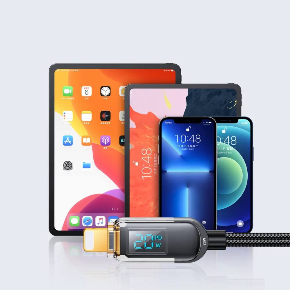 Joyroom A4 USB-C / Lightning Cable 20W 1.2m with display - blackeng