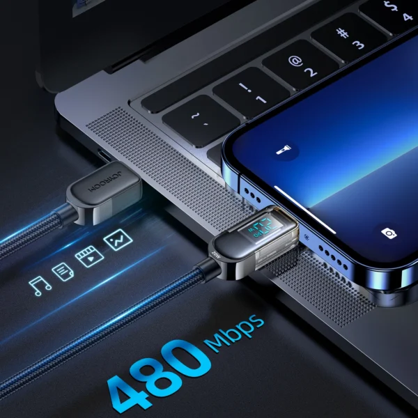 Joyroom A4 USB-C / Lightning Cable 20W 1.2m with display - blackeng