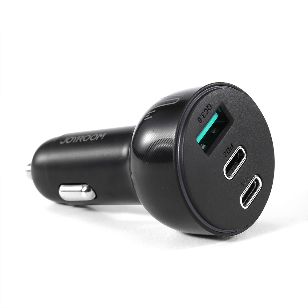 Joyroom car charger 70W with 3 ports: USB, 2 x USB C black (JR-CL26)eng