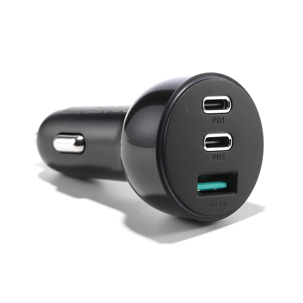 Joyroom car charger 70W with 3 ports: USB, 2 x USB C black (JR-CL26)eng