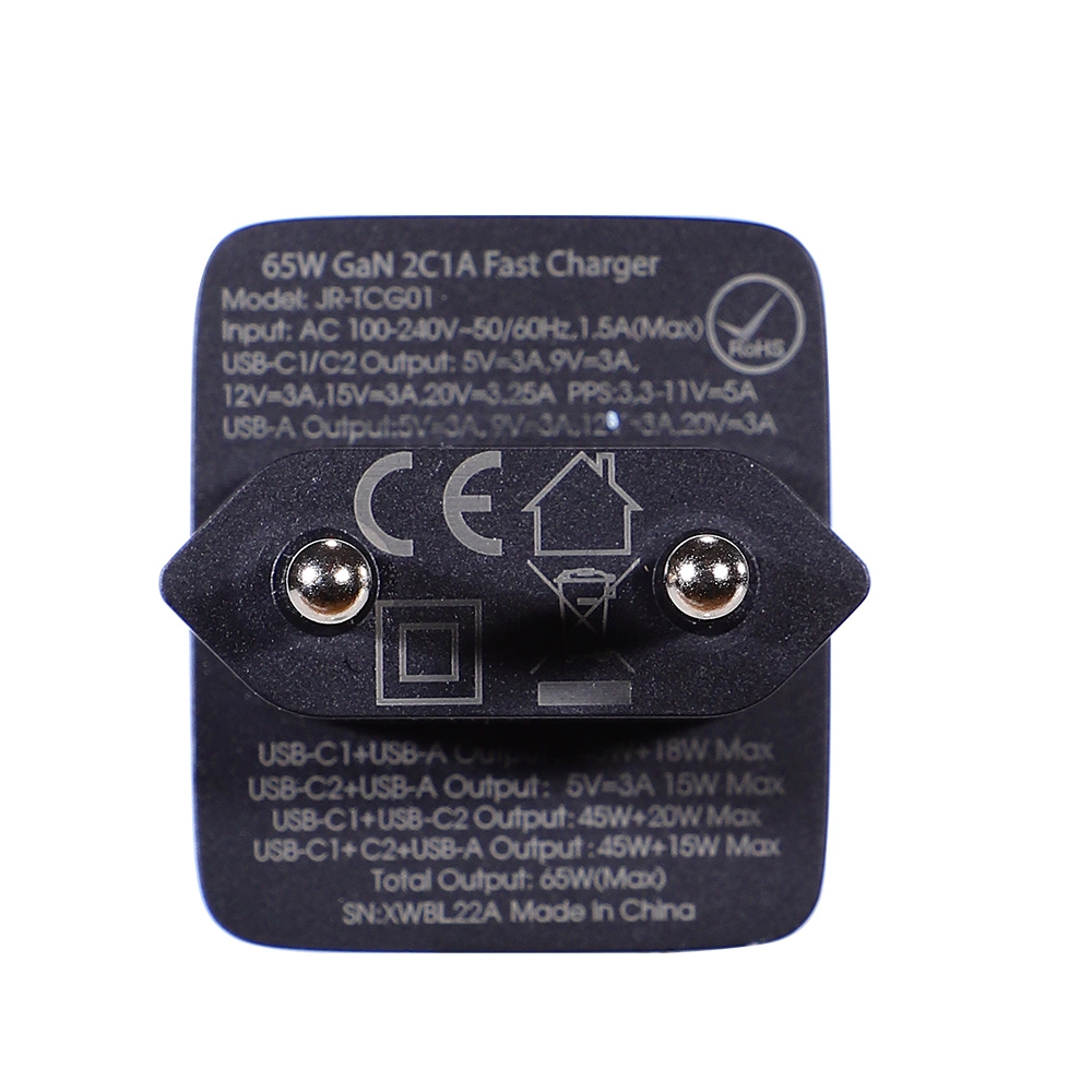 Joyroom fast GaN charger 65W USB-A, 2x USB-C black + USB-C - USB-C cable 100W 1.2m (TCG01)eng