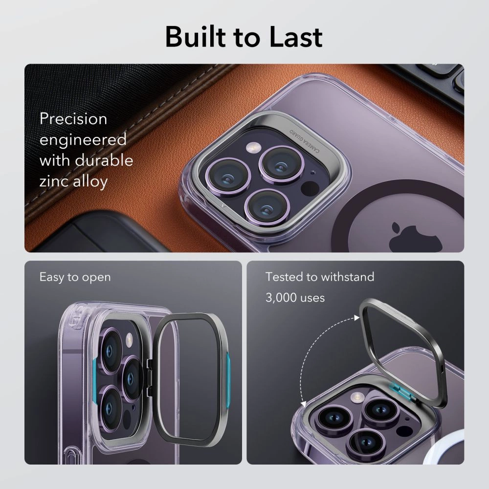 ESR Classic Kickstand Halolock MagSafe iPhone 14 Pro Case - Clear Purpleeng