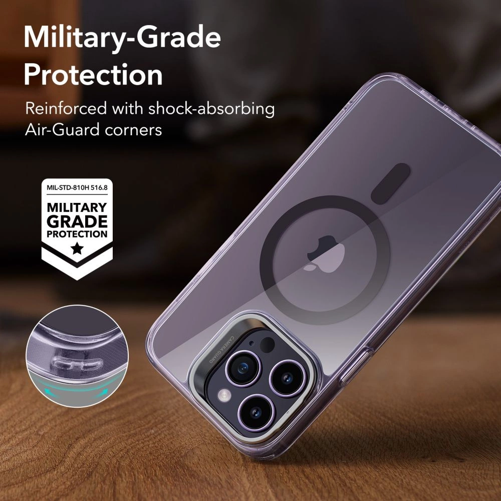 ESR Classic Kickstand Halolock MagSafe iPhone 14 Pro Case - Clear Purpleeng