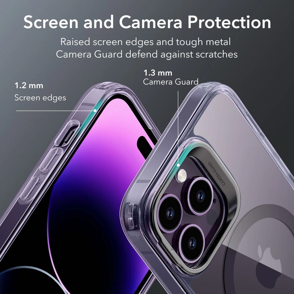 ESR Classic Kickstand Halolock MagSafe iPhone 14 Pro Case - Clear Purpleeng