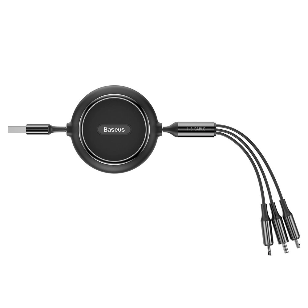 Baseus Golden Loop 3in1 retractable cable USB - micro USB / Lightning / USB-C 3.5A 35cm - 120cm black (CAMLT-JH01)eng
