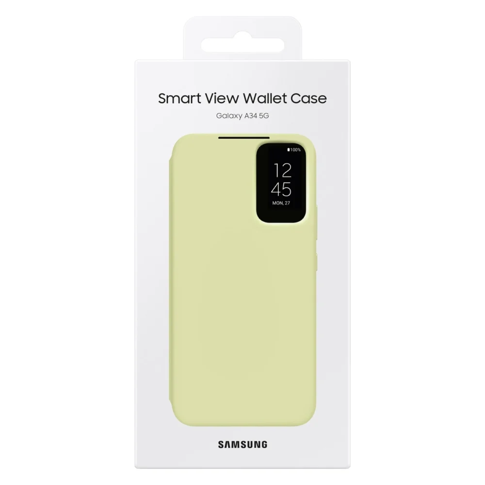 Samsung Smart View Wallet Case for Samsung Galaxy A34 5G Cover with Smart Flip Window Card Wallet Lime (EF-ZA346CGEGWW)eng