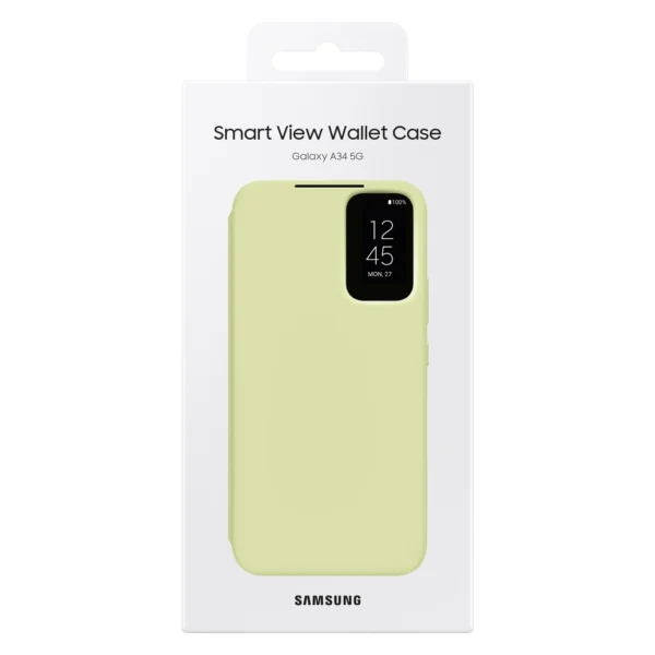 Samsung Smart View Wallet Case for Samsung Galaxy A34 5G Cover with Smart Flip Window Card Wallet Lime (EF-ZA346CGEGWW)eng