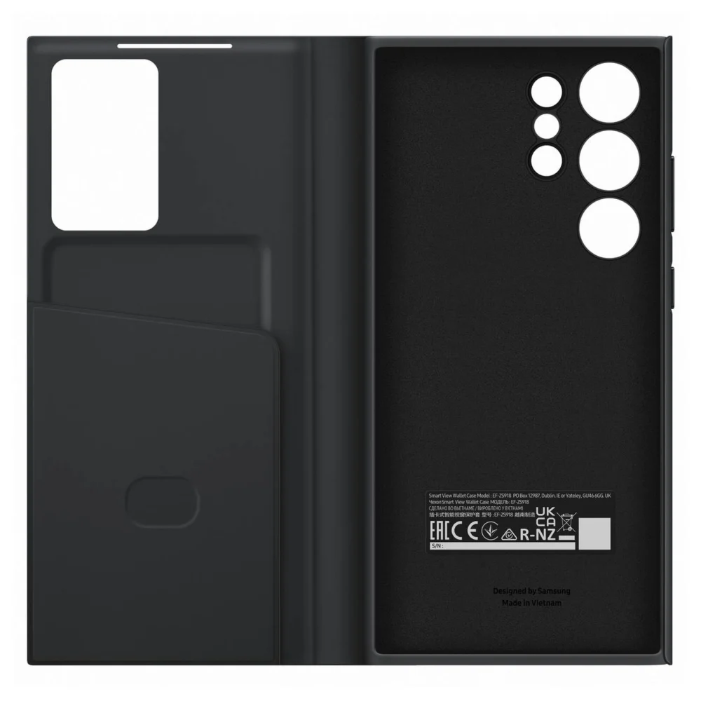 Samsung Smart View Wallet Case for Samsung Galaxy S23 Ultra cover with smart flip window card wallet black (EF-ZS918CBEGWW)eng