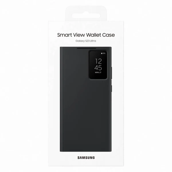 Samsung Smart View Wallet Case for Samsung Galaxy S23 Ultra cover with smart flip window card wallet black (EF-ZS918CBEGWW)eng