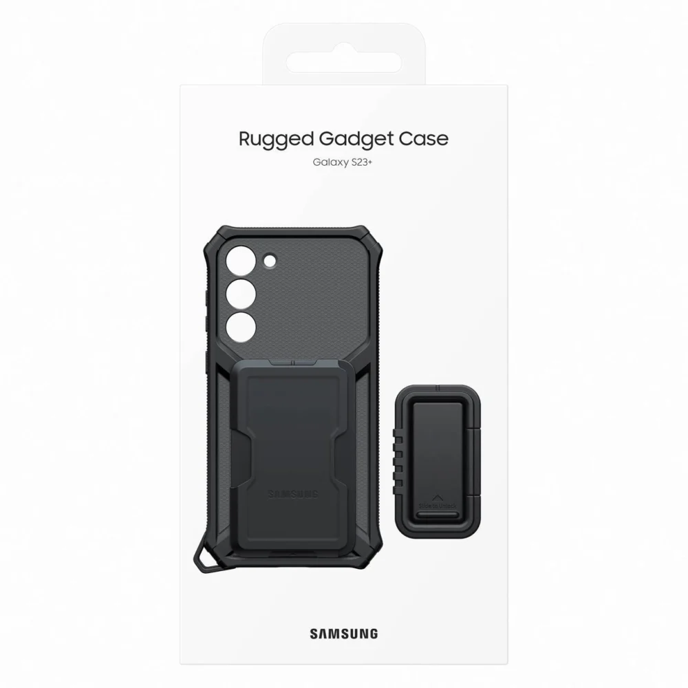 Samsung Rugged Gadget Case for Samsung Galaxy S23+ Rugged Cover Ring Holder Stand Gray (EF-RS916CBEGWW)eng