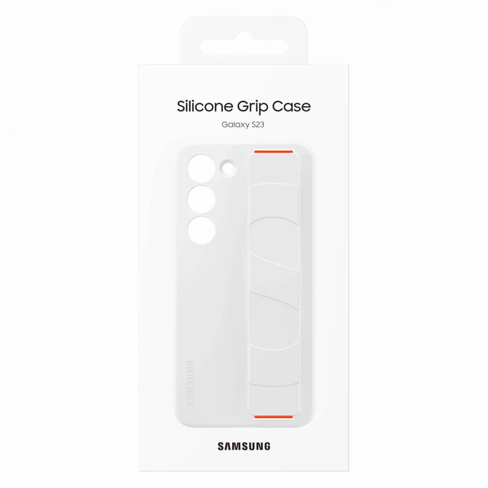 Samsung Silicone Grip Cover Case for Samsung Galaxy S23 silicone case with wrist strap white (EF-GS911TWEGWW)eng