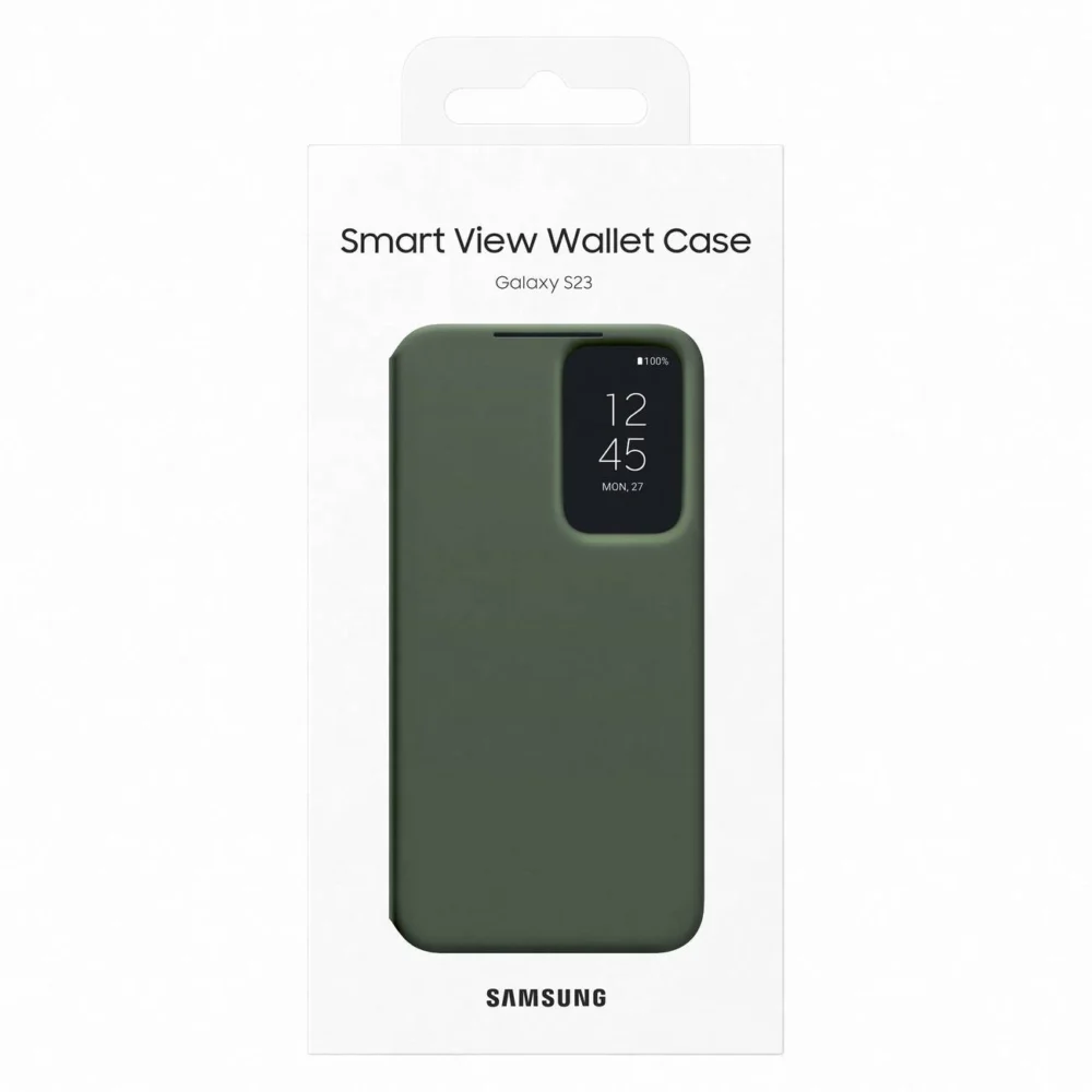 Samsung Smart View Wallet Case for Samsung Galaxy S23 Case with Smart Flip Window Card Wallet khaki (EF-ZS911CGEGWW)eng