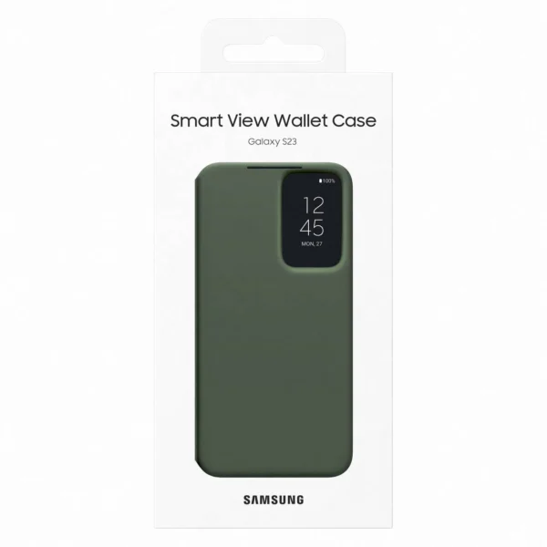 Samsung Smart View Wallet Case for Samsung Galaxy S23 Case with Smart Flip Window Card Wallet khaki (EF-ZS911CGEGWW)eng