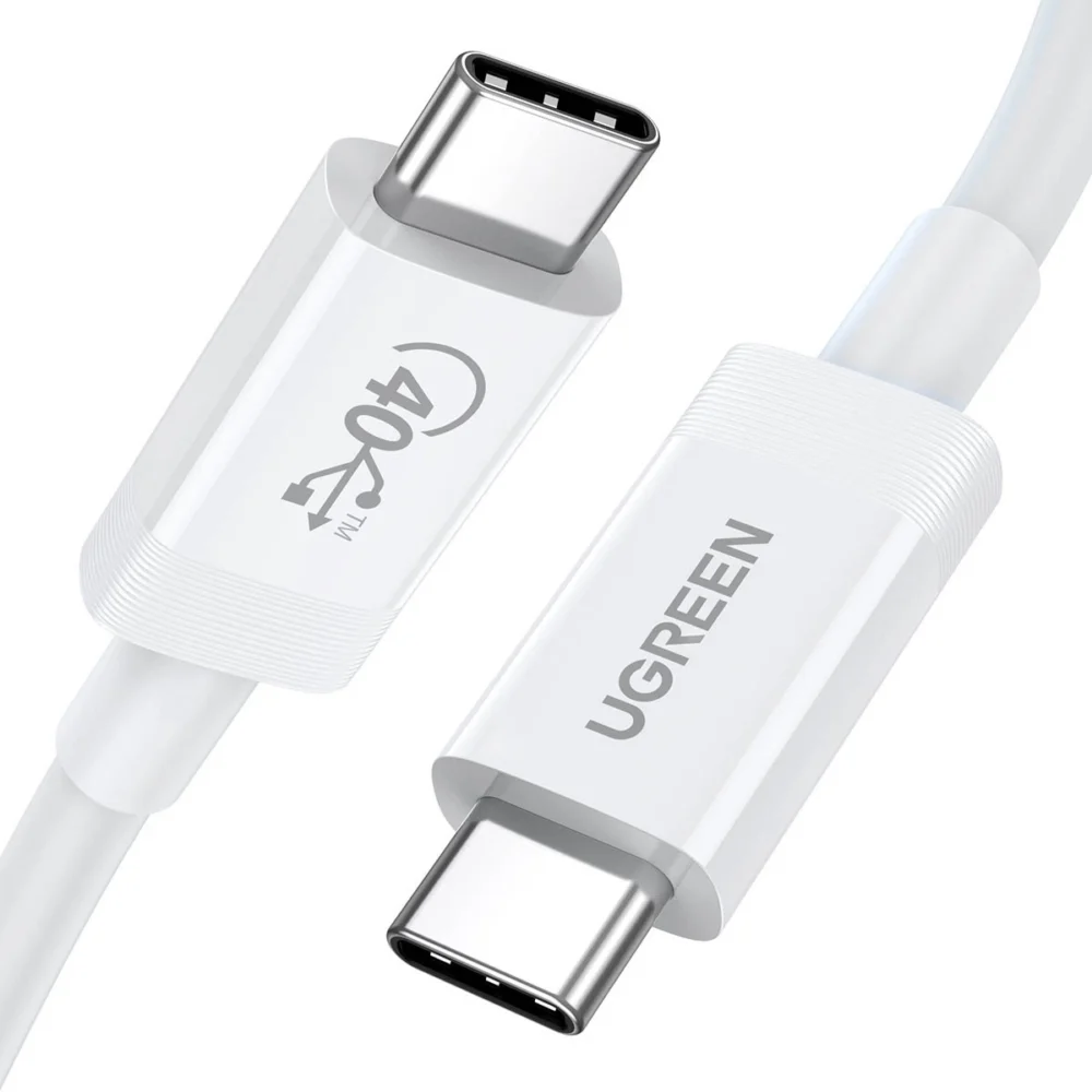 Ugreen cable USB4 40Gb/s USB-C - USB-C PD 100W 0.8m white (US506)eng