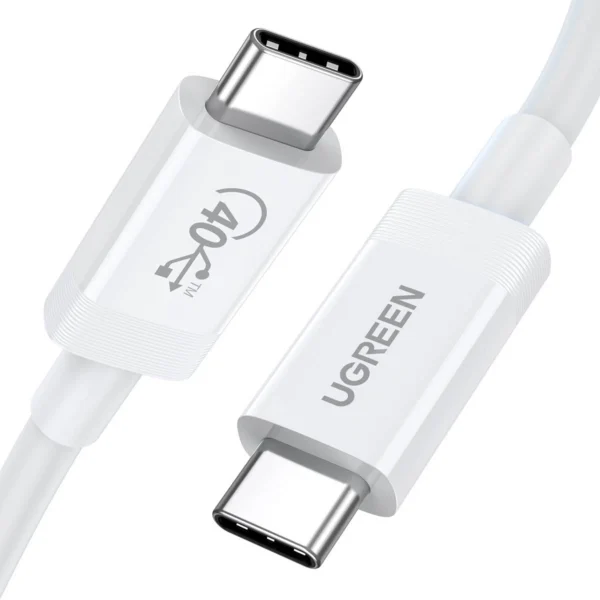Ugreen cable USB4 40Gb/s USB-C - USB-C PD 100W 0.8m white (US506)eng