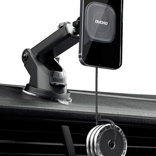 Dudao magnetic car phone holder with telescopic arm black (F6Max)eng