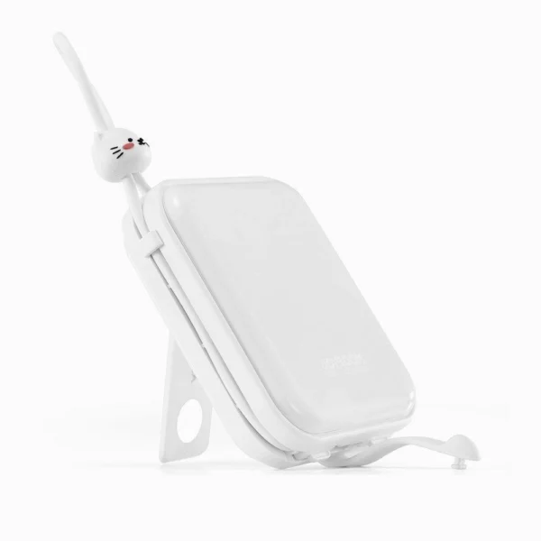 Joyroom powerbank with USB C and Lightning cables and Cutie Series stand 10000mAh 22.5W white (JR-L008)eng