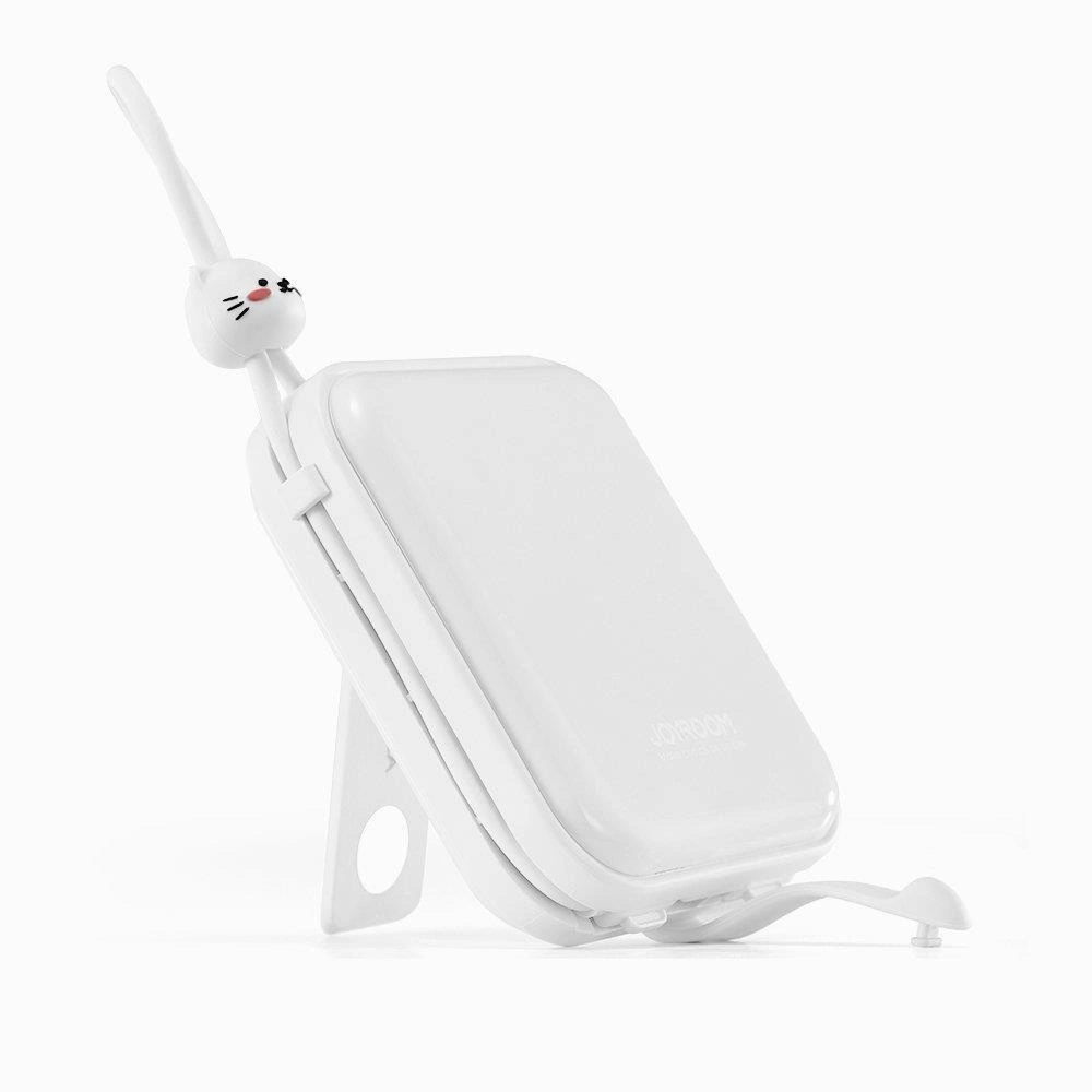 Joyroom powerbank with USB C and Lightning cables and Cutie Series stand 10000mAh 22.5W white (JR-L008)eng