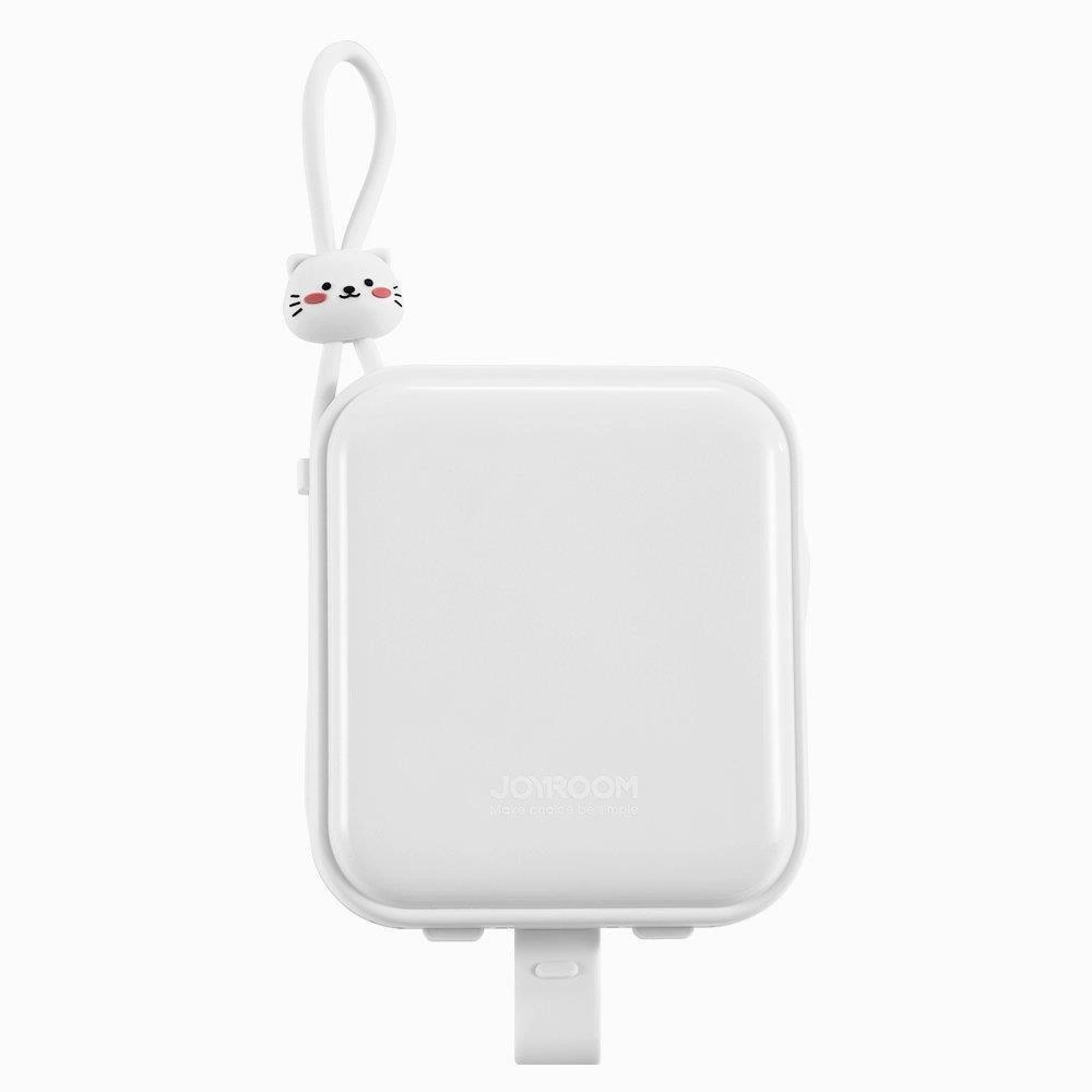 Joyroom powerbank with USB C and Lightning cables and Cutie Series stand 10000mAh 22.5W white (JR-L008)eng