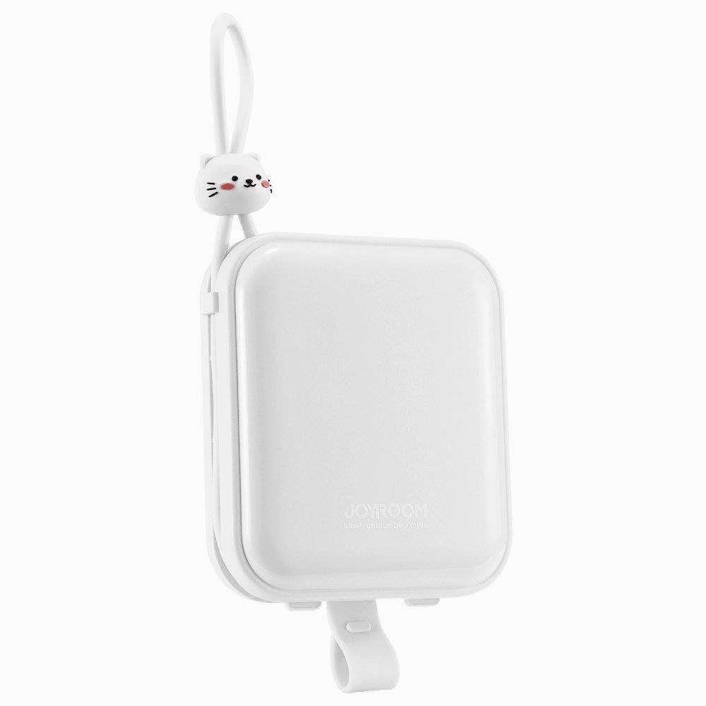 Joyroom powerbank with USB C and Lightning cables and Cutie Series stand 10000mAh 22.5W white (JR-L008)eng