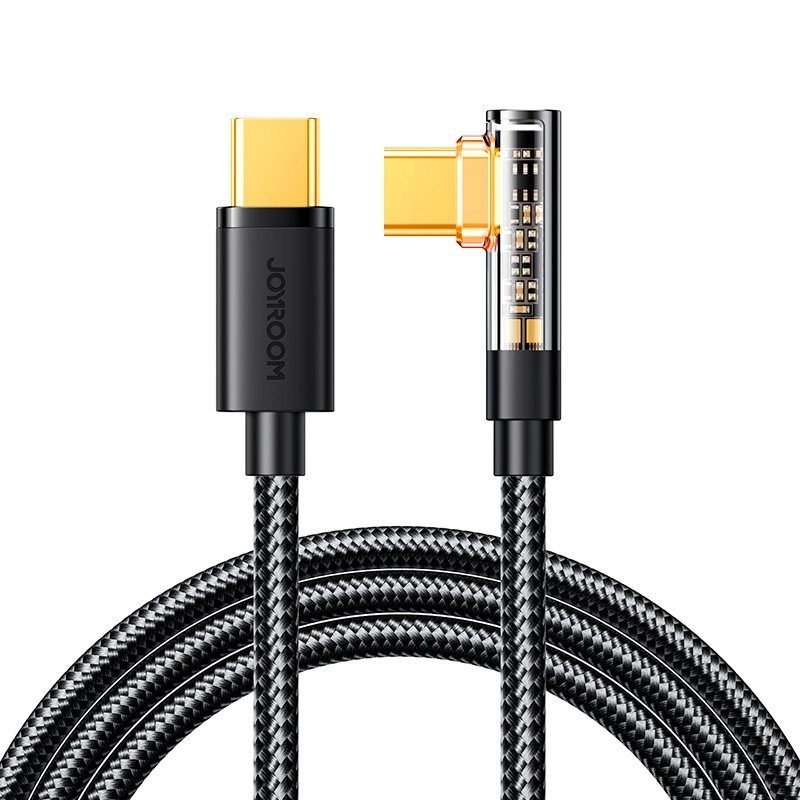 Joyroom Gaming Cable S-CC100A6 USB-C (angled) / USB-C (straight) 100W 1.2m - blackeng