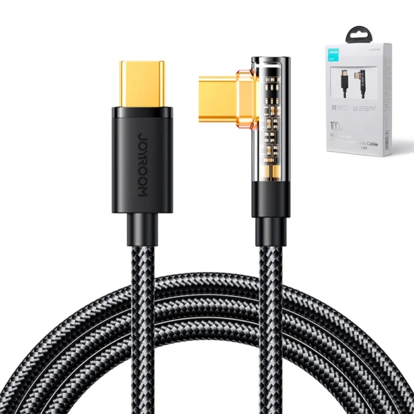 Joyroom Gaming Cable S-CC100A6 USB-C (angled) / USB-C (straight) 100W 1.2m - blackeng