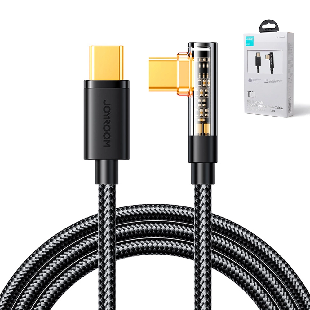 Joyroom Gaming Cable S-CC100A6 USB-C (angled) / USB-C (straight) 100W 1.2m - blackeng