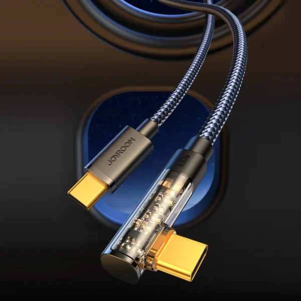 Joyroom Gaming Cable S-CC100A6 USB-C (angled) / USB-C (straight) 100W 1.2m - blackeng
