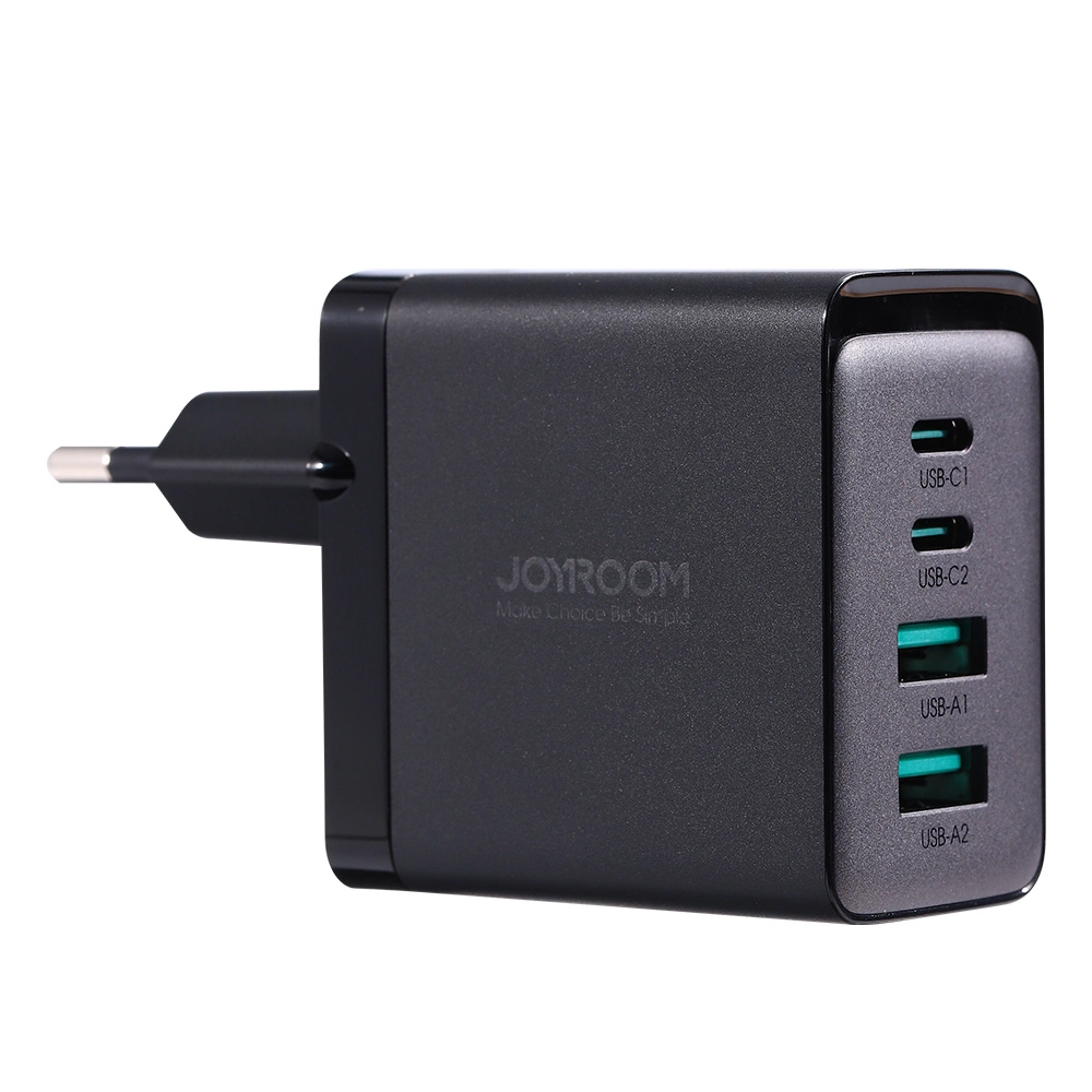 Joyroom GaN charger 67W 4 ports (2x USB, 2x USB C) black (TCG02) + USB C - USB C cable 100W 1.2meng
