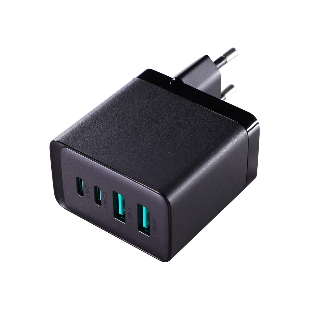 Joyroom GaN charger 67W 4 ports (2x USB, 2x USB C) black (TCG02) + USB C - USB C cable 100W 1.2meng