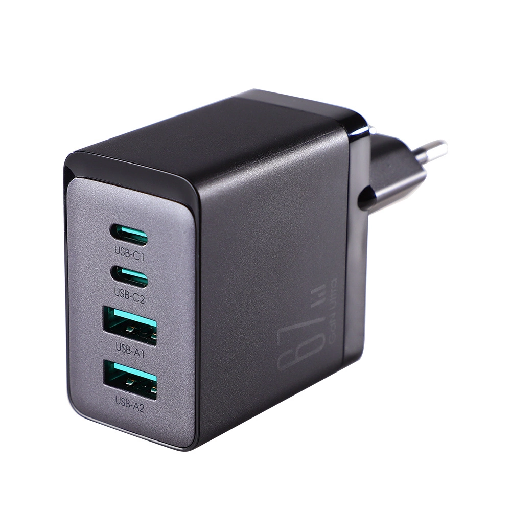 Joyroom GaN charger 67W 4 ports (2x USB, 2x USB C) black (TCG02) + USB C - USB C cable 100W 1.2meng