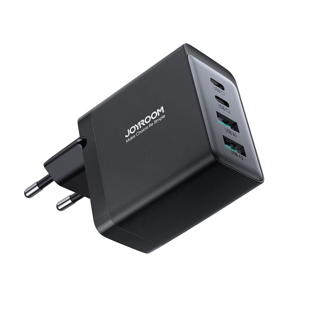 Joyroom GaN charger 67W 4 ports (2x USB, 2x USB C) black (TCG02) + USB C - USB C cable 100W 1.2meng