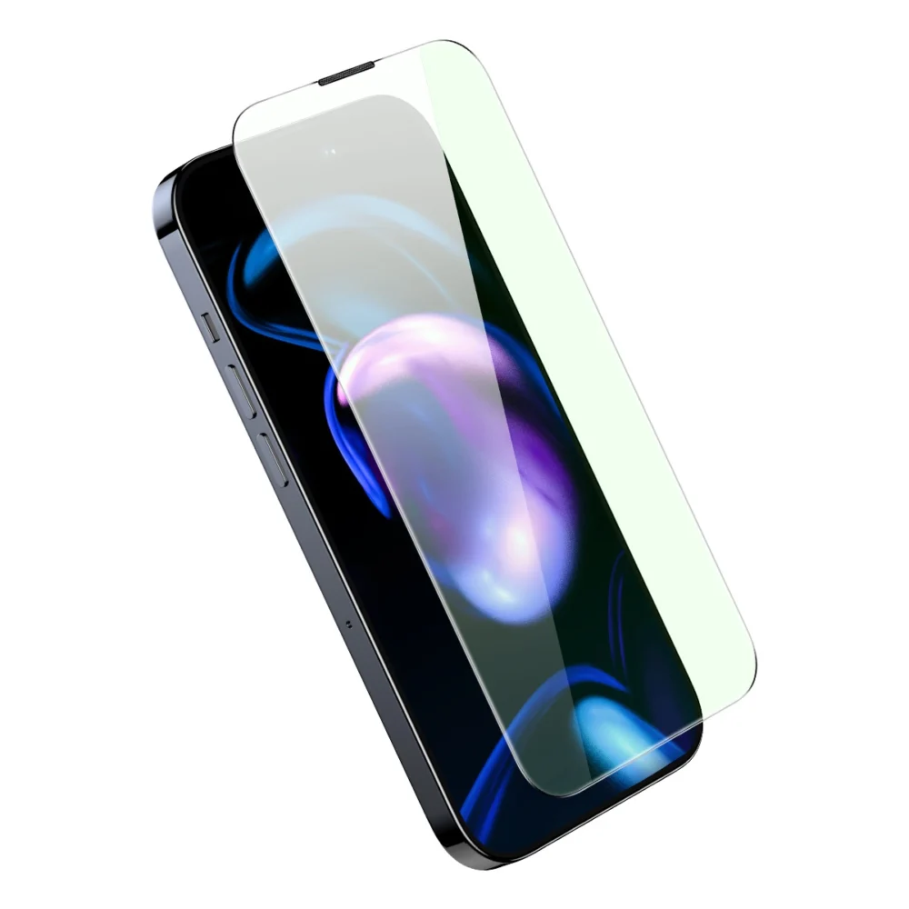 Baseus Full Screen Tempered Glass for iPhone 14 Pro with Anti Blue Light Filter and 0.3mm Speaker Cover + Mounting Frameeng