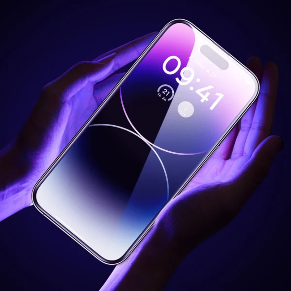 Baseus Set of 2x Tempered Glass for iPhone 14 Pro Max Full Screen with Speaker Cover 0.3mm + Mounting Frameeng