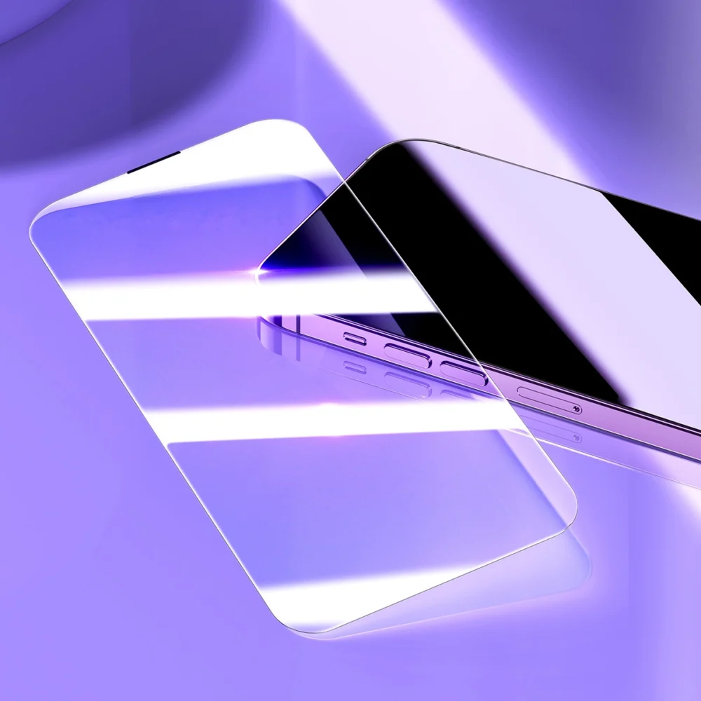 Baseus Set of 2x Tempered Glass for iPhone 14 Pro Max Full Screen with Speaker Cover 0.3mm + Mounting Frameeng